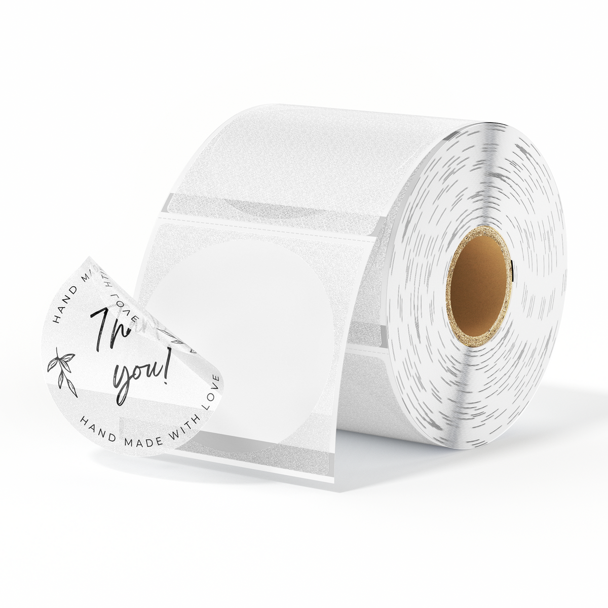 MUNBYN 2" Glitzer-Serie Transparent Thermoetiketten | 500 Etiketten pro Rolle