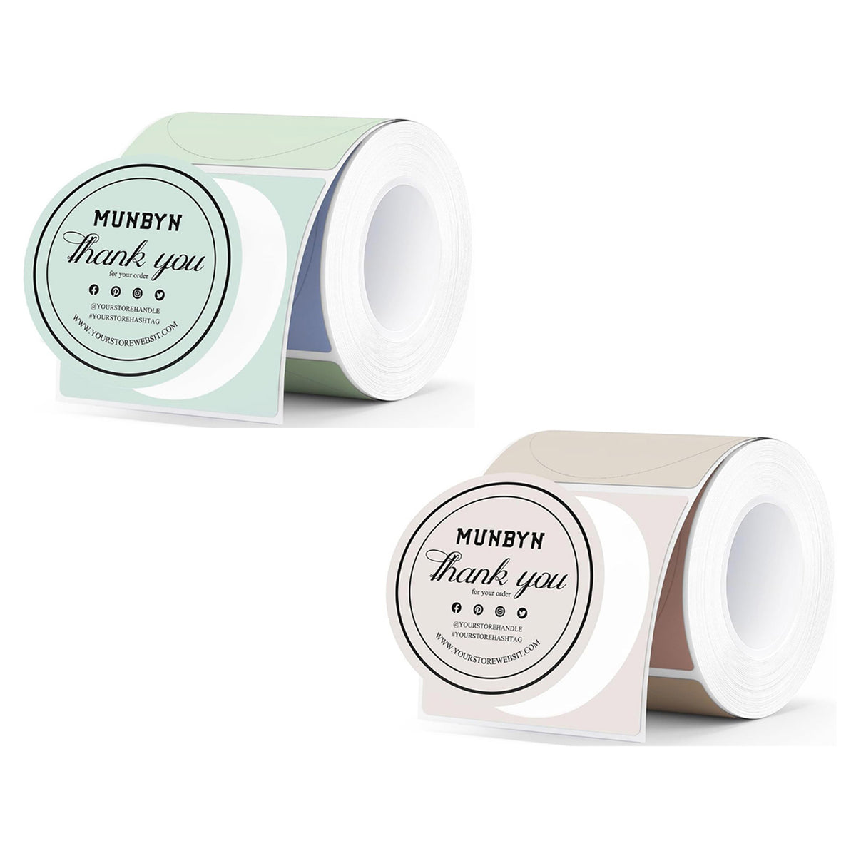 MUNBYN 2" Morandi Rundetiketten Mischpackung für Produkt und Verpackung