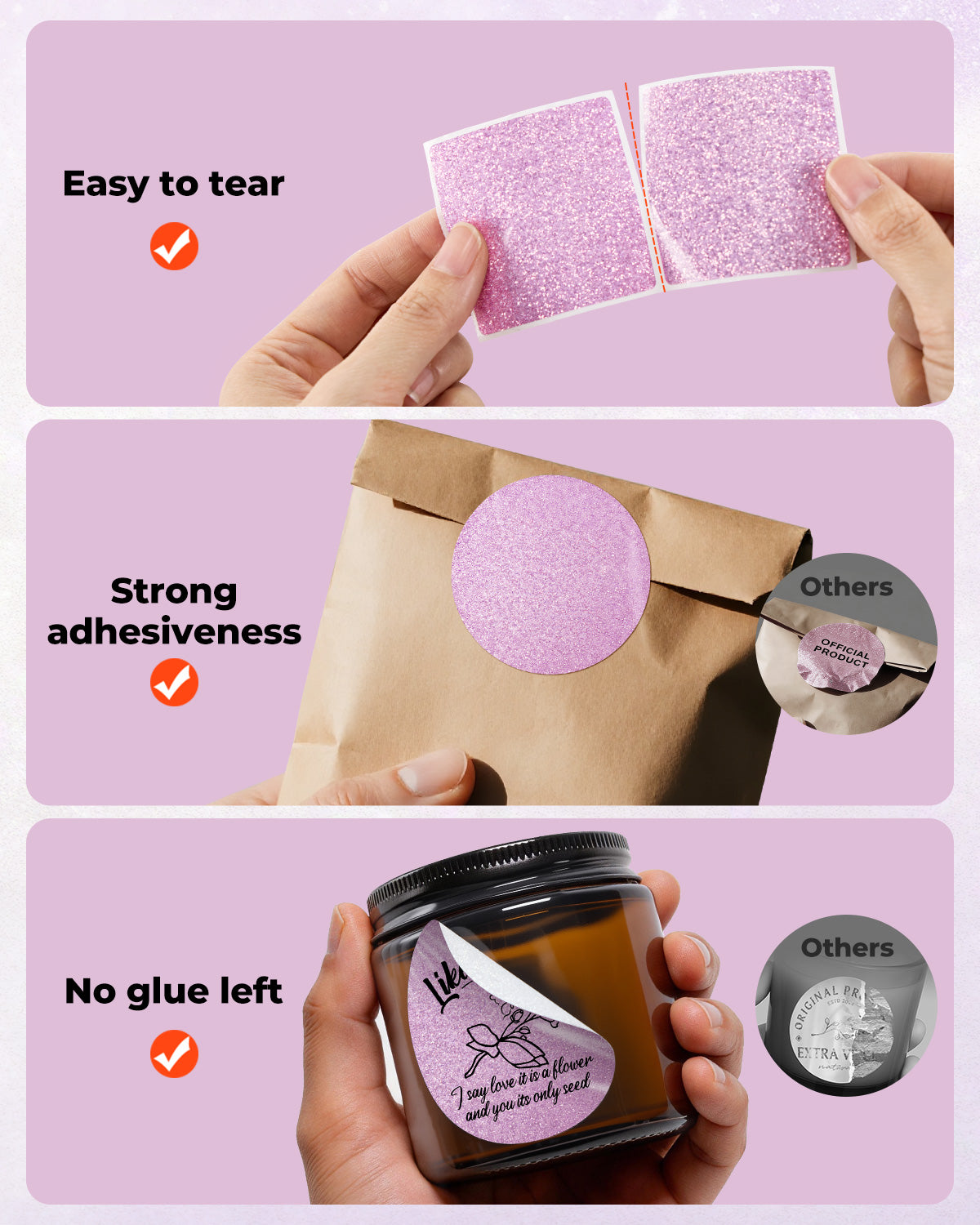 MUNBYN 2" Glitzer-Thermoetiketten für Branding-Aufkleber