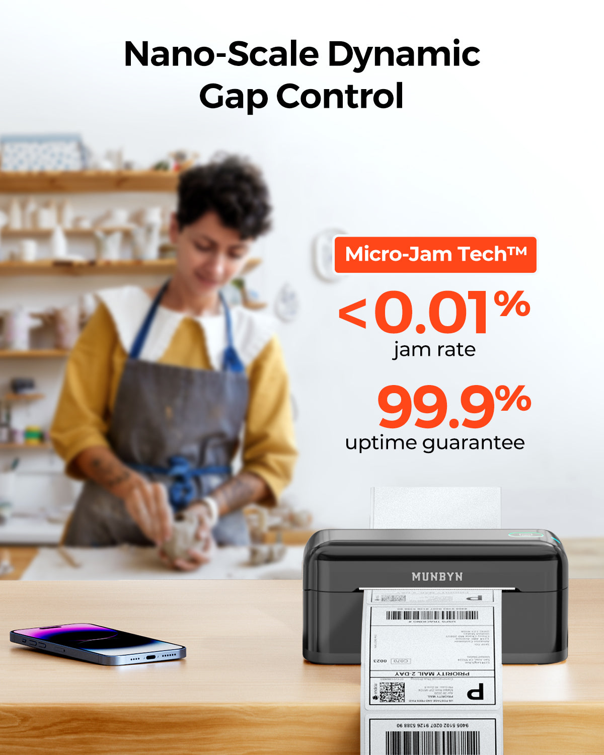 MUNBYN RW402B Bluetooth Thermodrucker für tägliche Versandetiketten