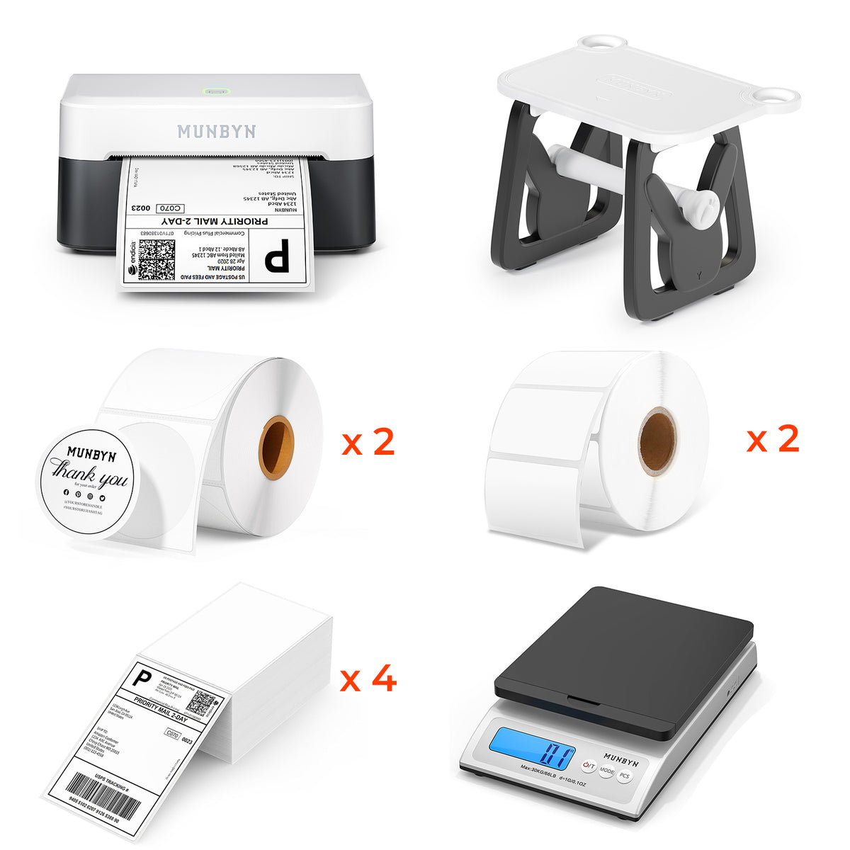 MUNBYN RW403B Panda Bluetooth thermische labelprinterkit voor verzend- en productlabels