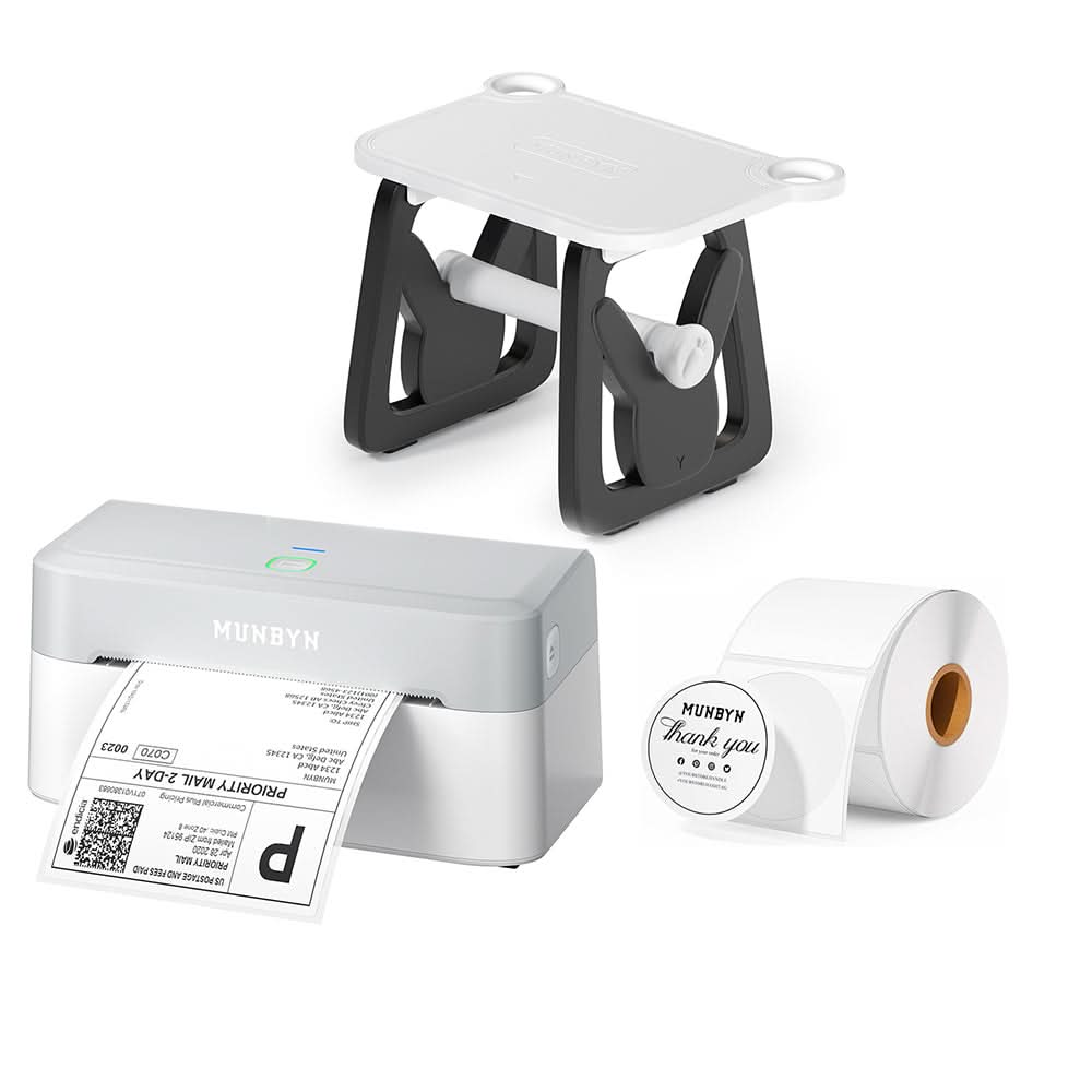 MUNBYN RW403B Bluetooth Thermal Label Printer Kit for Shipping and Product Labels