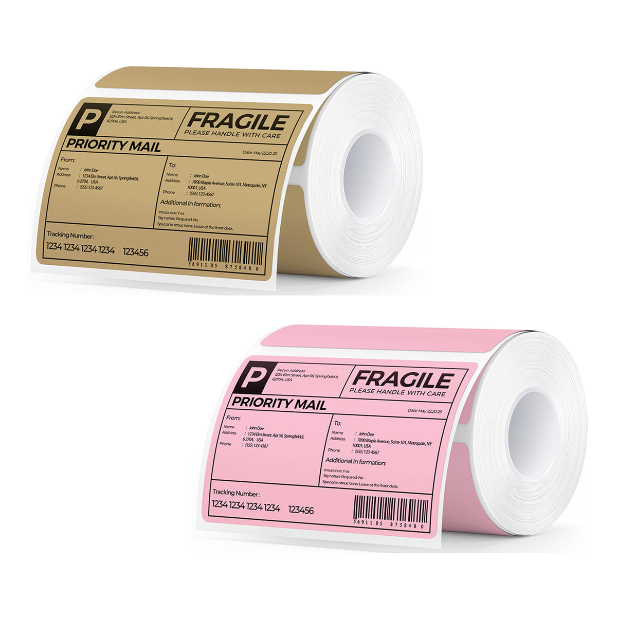 MUNBYN Rechteckige Thermolabels Kit für Barcodes, Adressen und vielfältige Einsatzzwecke