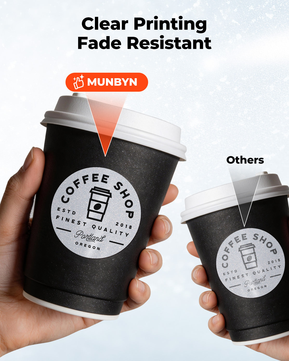 MUNBYN 2" Glitzer-Thermoetiketten Mischpackung für Branding-Aufkleber