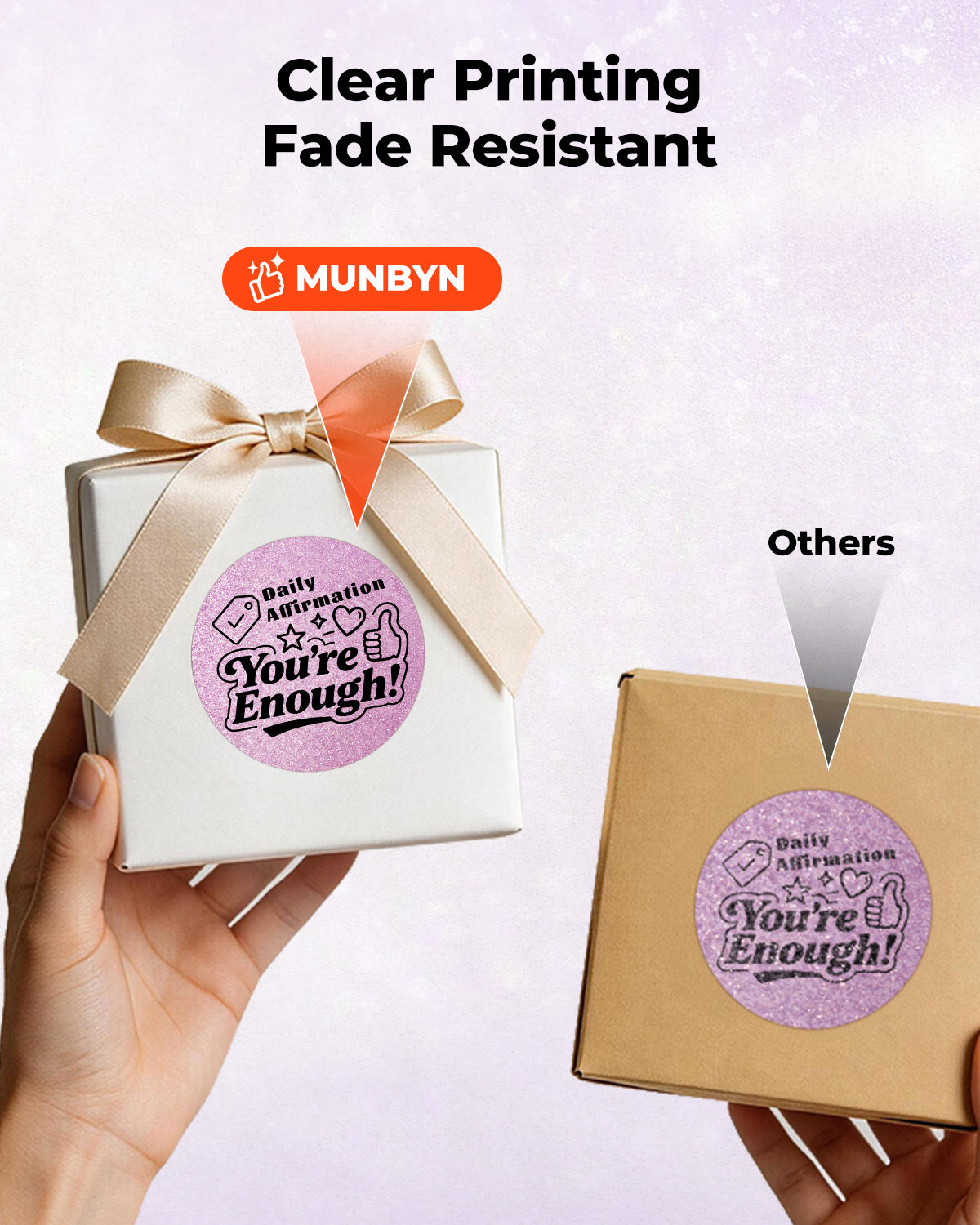 MUNBYN 2" Glitzer-Thermoetiketten für Branding-Aufkleber
