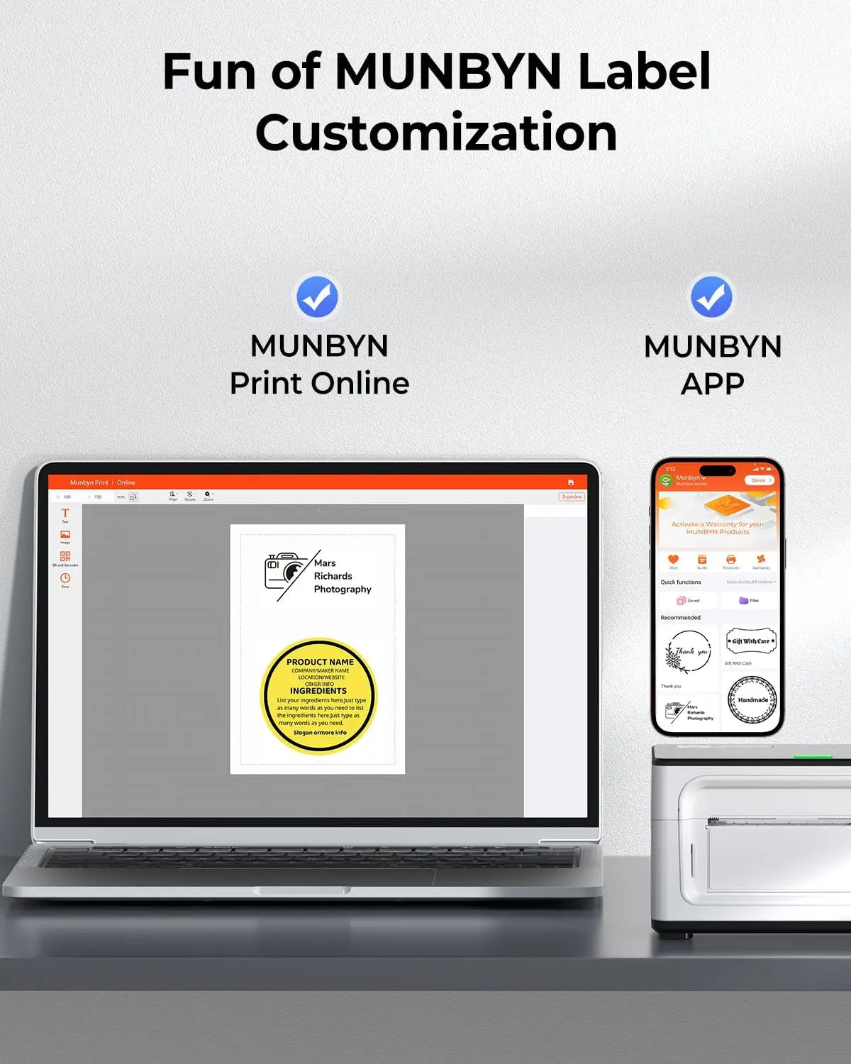 MUNBYN RW941AP imprimante thermique AirPrint pour étiquettes polyvalentes