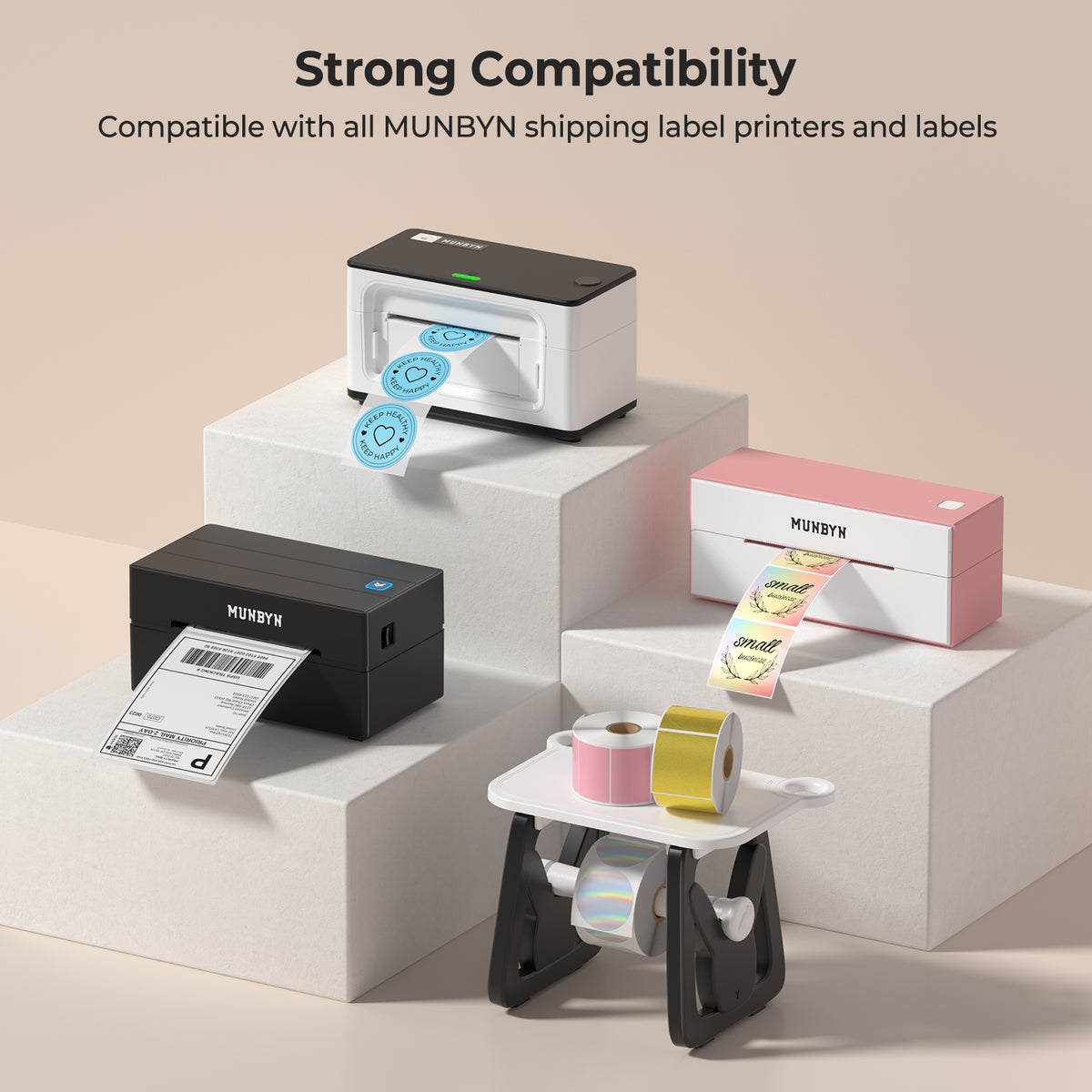 MUNBYN ILH02 3-in-1 Label Holder for Printers and Rolls