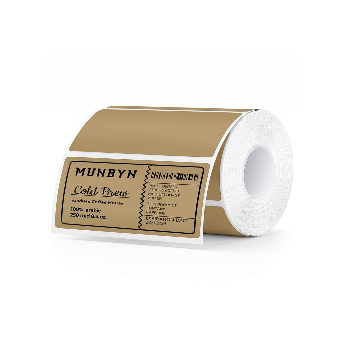 MUNBYN 130B Bluetooth Drucker & 4x2 Rechteck Etiketten Handgemacht Produkt Branding Set
