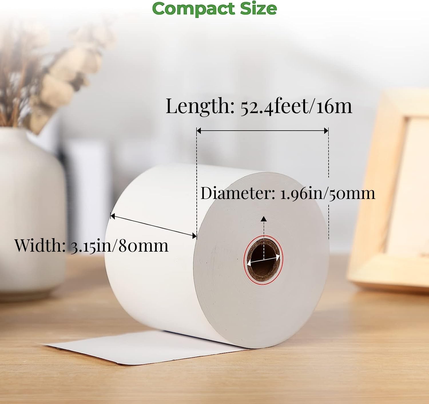 MUNBYN 80 x 50 mm Thermal Paper for All 80 mm Thermal Printers (10 Rolls)