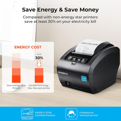 MUNBYN 047P-USEW WiFi + USB Thermal POS Receipt Printer