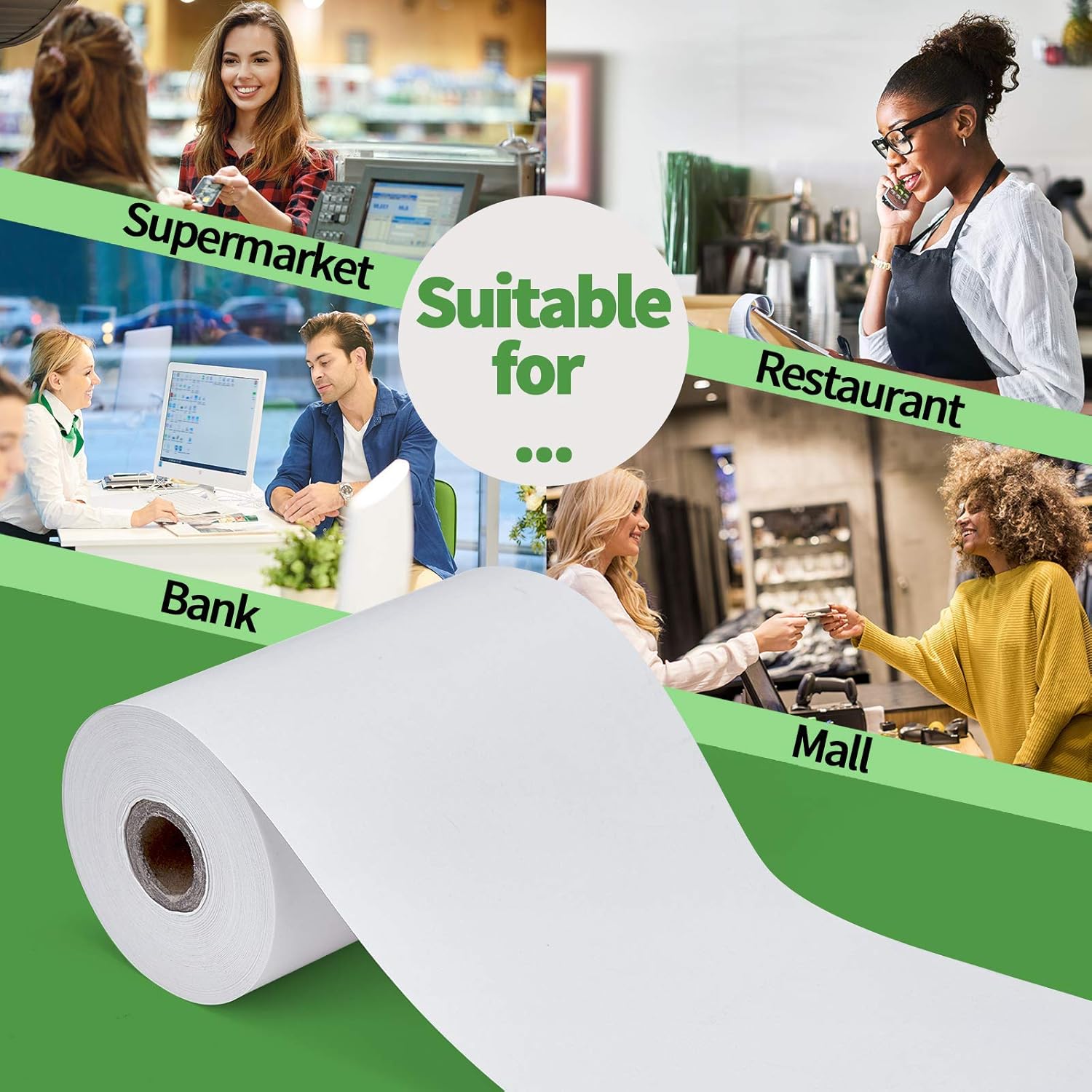 MUNBYN 80 x 50 mm Thermal Paper for All 80 mm Thermal Printers (10 Rolls)