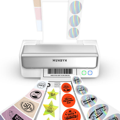 MUNBYN RealWriter 405B Bluetooth Printer & Morandi Labels Bakery Packaging Pro Set
