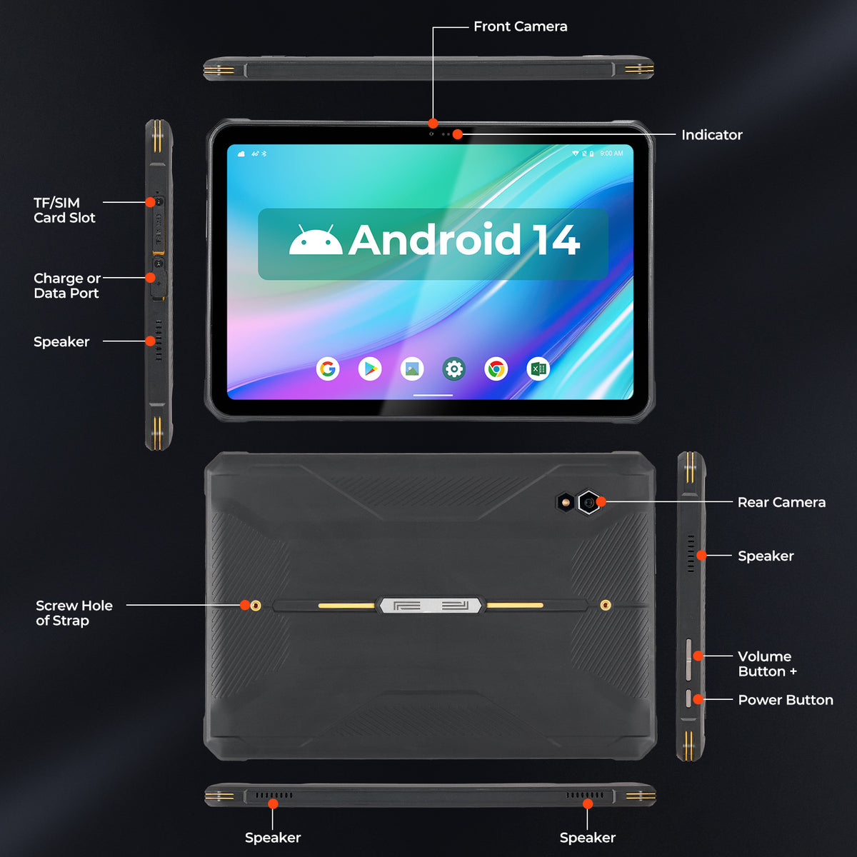 MUNBYN ILT02 robustes Android Tablet für Feld- und Lagerarbeit