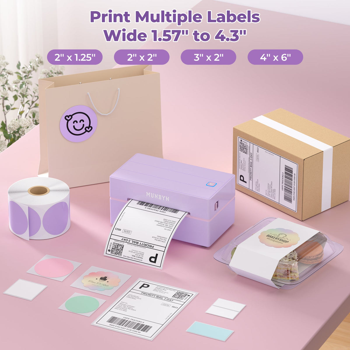 MUNBYN RealWriter 130B Kabellos Drucker & Morandi Etiketten Etsy Verpackung & Branding Klassisch Set