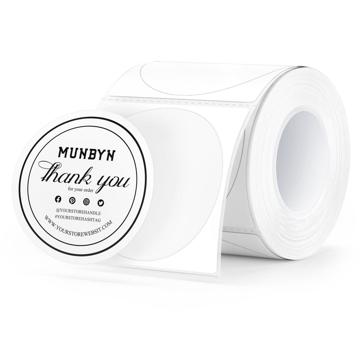 MUNBYN 2 Inch Circle Thermal Sticker Labels
