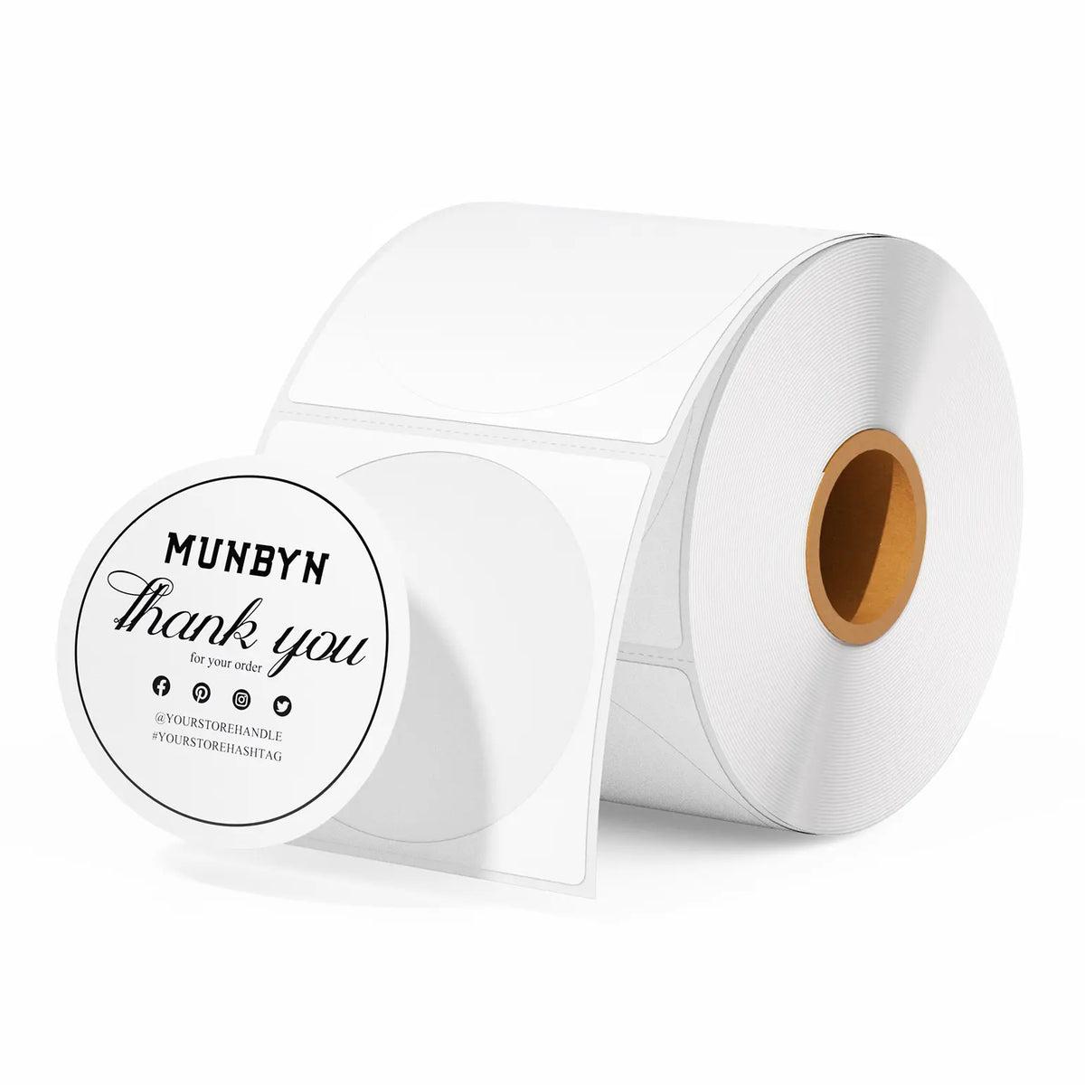 MUNBYN 2" runde Thermoetiketten für Produkt, Logo und Mehrzweck-Aufkleber