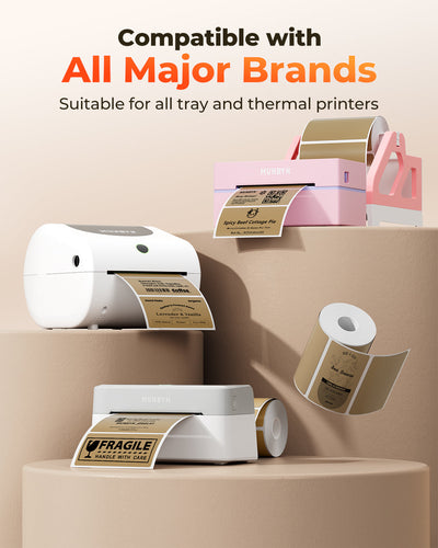 MUNBYN 130B Bluetooth Drucker & 4x2 Rechteck Etiketten Handgemacht Produkt Branding Set