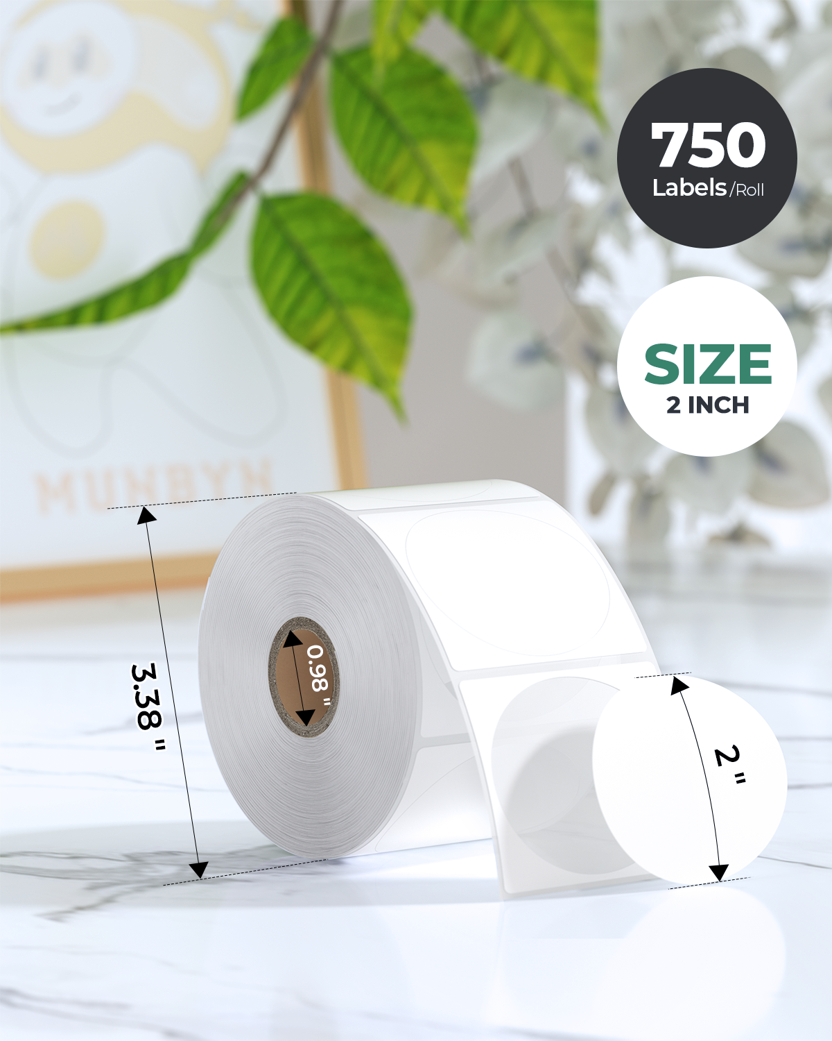 MUNBYN RealWriter 401AP 300DPI AirPrint Kabellos Drucker & Kreis Etiketten Haustier Produkt Info Set