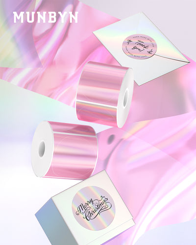 MUNBYN 2" Holographic Thermal Labels for Product Packaging