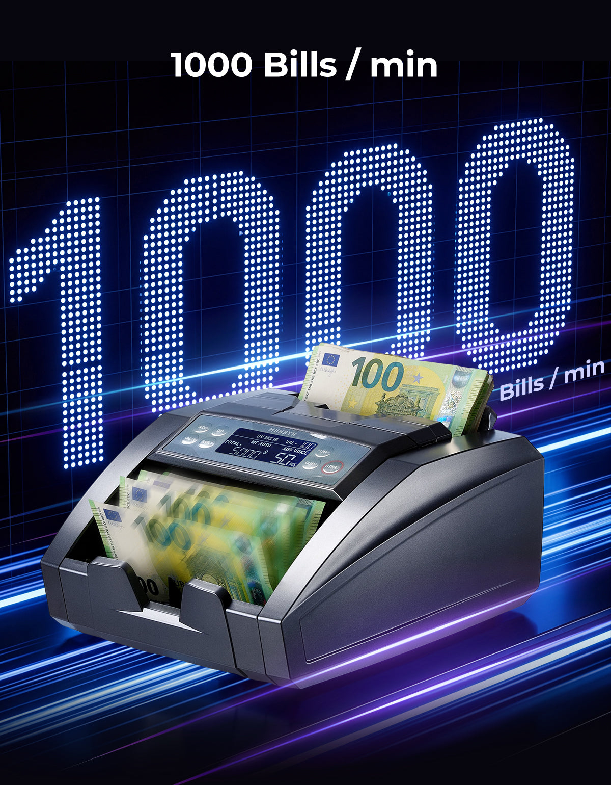 MUNBYN IMC27 geldtelmachine met valsgelddetectie