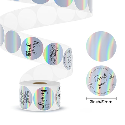 MUNBYN 2" Holographic Thermal Labels Kit for Product Packaging