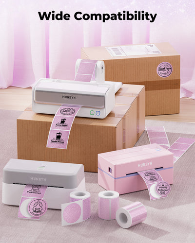 MUNBYN 2" Glitzer-Thermoetiketten für Branding-Aufkleber