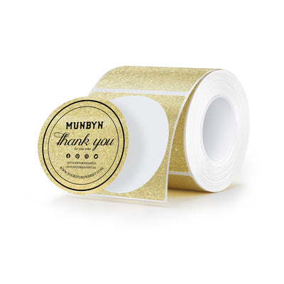 MUNBYN 2" Glitter Thermal Labels for Branding Stickers