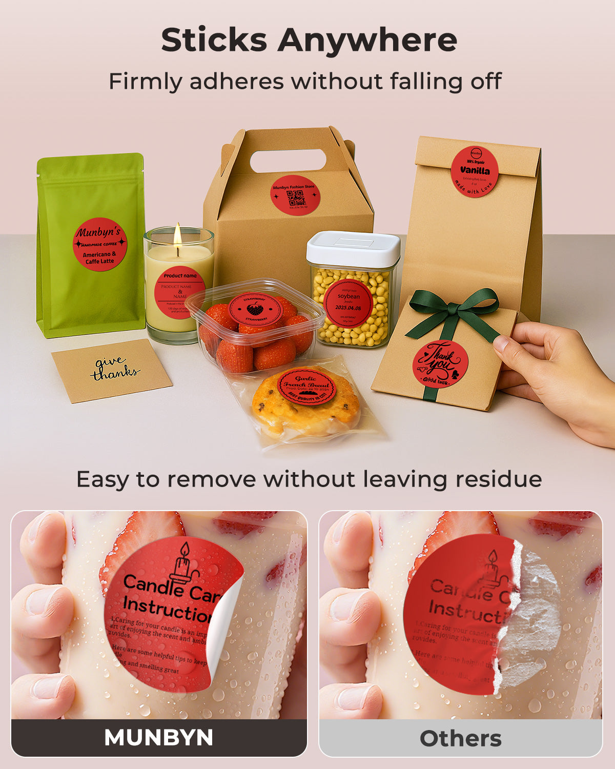 MUNBYN Bäckerei Branding Etiketten-Kit für Individuelle Verpackung
