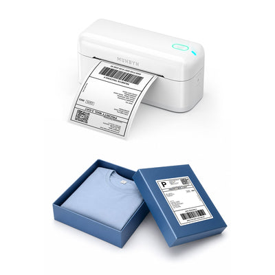 MUNBYN RealWriter 402B Bluetooth Drucker & 4x6 Falt Etiketten Kleidung Versand Schnell Set