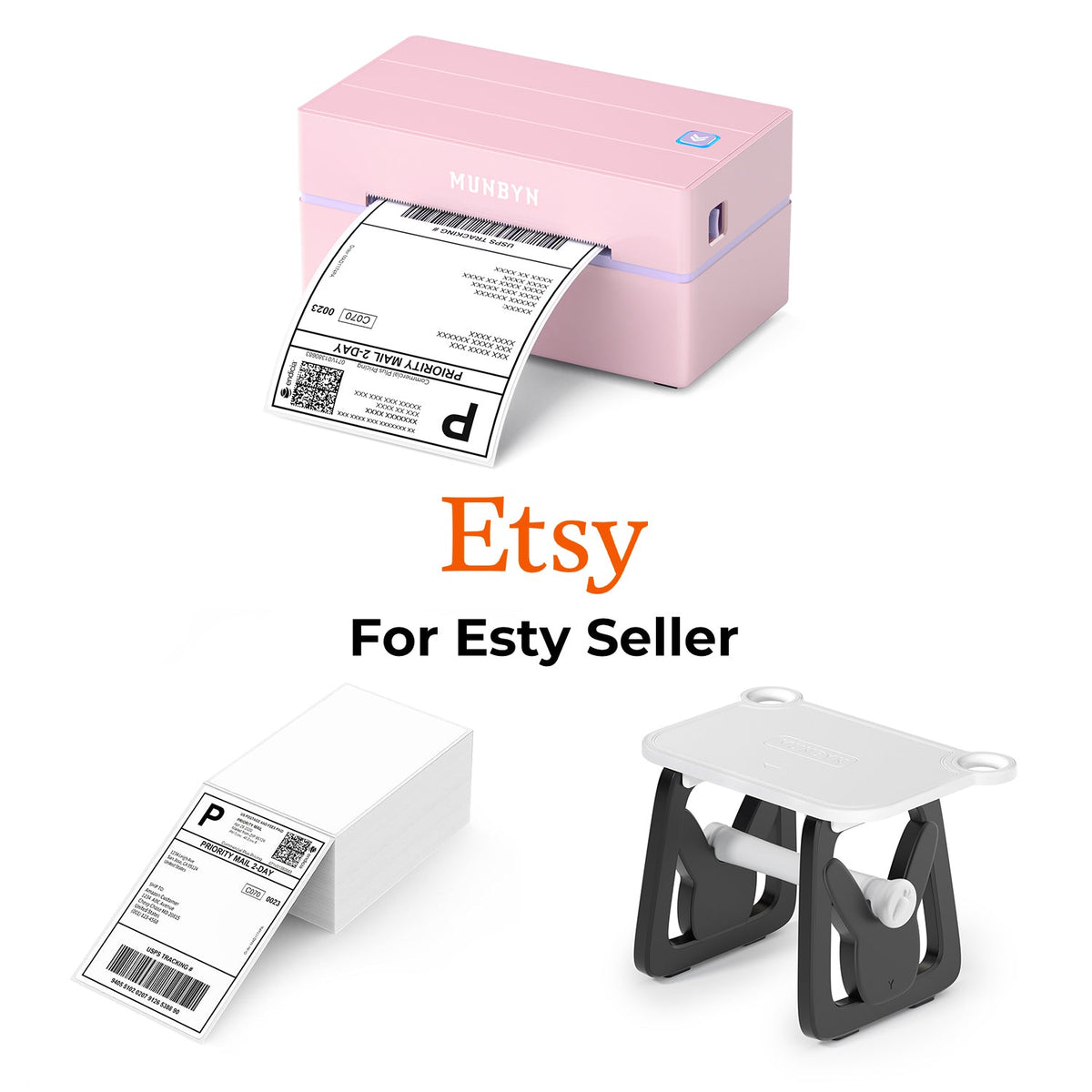 MUNBYN RealWriter 130B Drucker & 4x6 Etiketten Etsy Versand Klassisch Set