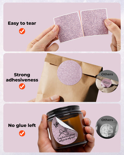 MUNBYN 2" Glitzer-Thermoetiketten für Branding-Aufkleber