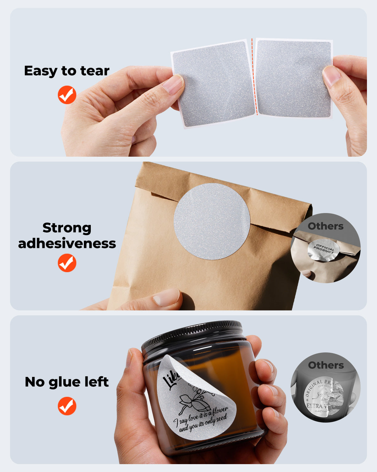 MUNBYN 2" Glitzer-Thermoetiketten Mischpackung für Branding-Aufkleber