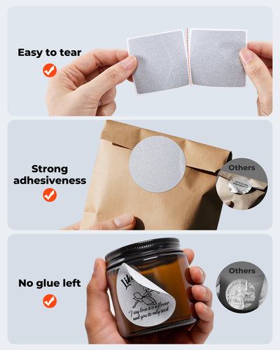 MUNBYN 2" Glitzer-Thermoetiketten Mischpackung für Branding-Aufkleber