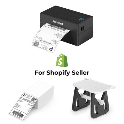 MUNBYN RealWriter 130B Drucker & 4x6 Etiketten Shopify Versand Klassisch Set