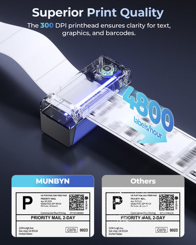 MUNBYN RealWriter 401AP AirPrint Thermal Label Printer & Morandi Labels Etsy Packaging & Branding Elite Set