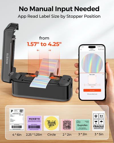 MUNBYN RW402B Bluetooth Thermodrucker Kit für tägliche Versandetiketten