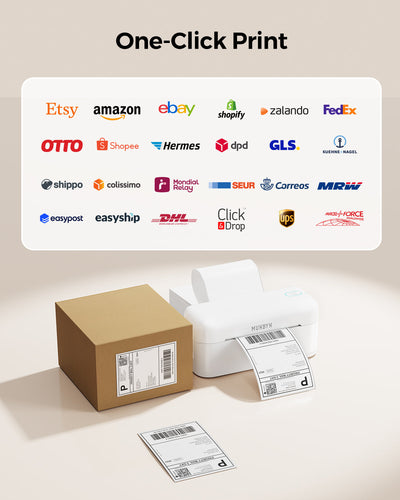 MUNBYN RealWriter 402B Bluetooth Drucker & 2x2 Quadrat Etiketten Kerze Verpackung Starter Set