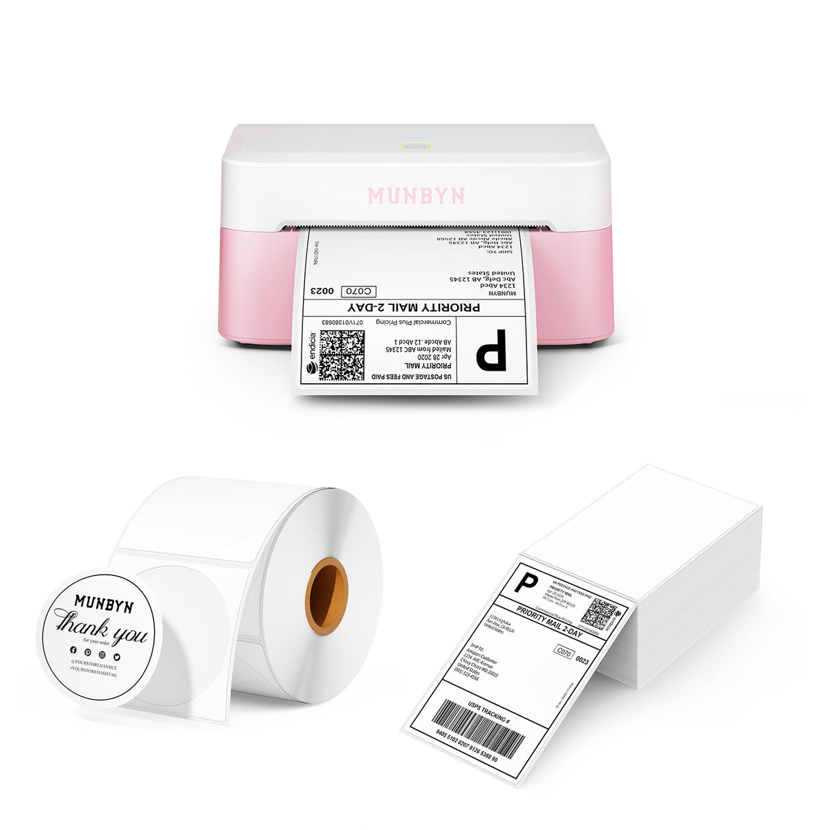 MUNBYN RW403B Bluetooth thermische labelprinterkit voor verzend- en productlabels