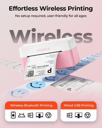 MUNBYN RW403B Bluetooth thermische labelprinterkit voor verzend- en productlabels