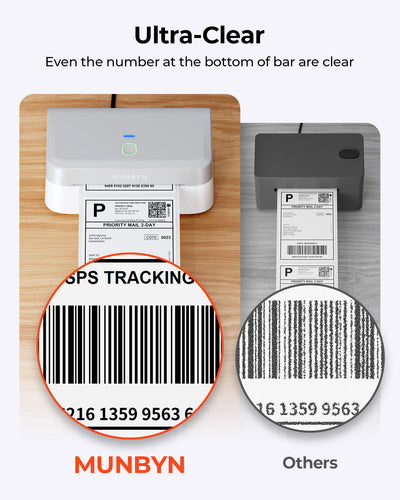 MUNBYN RealWriter 403B Bluetooth Drucker & 4x6 Etiketten Shopify Versand Modern Set