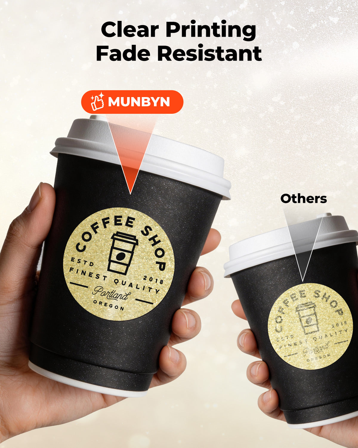 MUNBYN 2" Glitzer-Thermoetiketten Mischpackung für Branding-Aufkleber