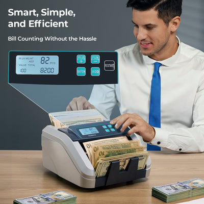 MUNBYN IMC51 Machine compteuse de billets pour le comptage des espèces en EUR