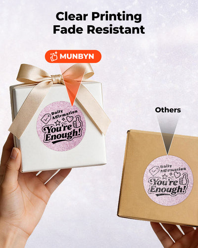 MUNBYN 2" Glitzer-Thermoetiketten für Branding-Aufkleber