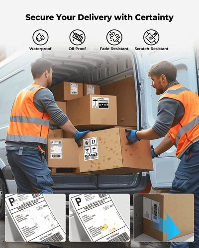 MUNBYN RealWriter 941BP 300DPI Bluetooth Drucker & 4x6 Etiketten Kleidung Versand Profi Set