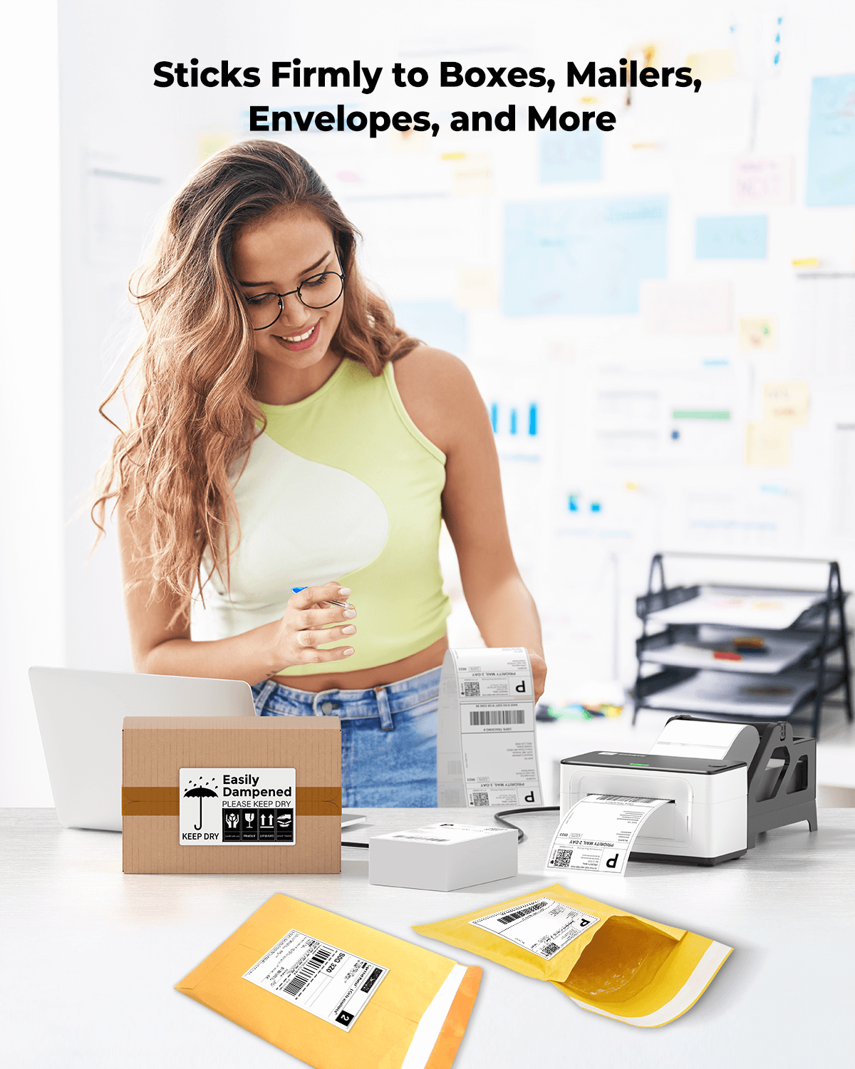 Kit d'étiquettes professionnelles premium MUNBYN pour emballages polyvalents