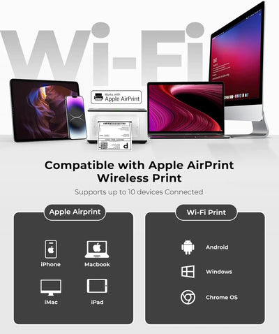 MUNBYN RW941AP imprimante thermique AirPrint pour étiquettes polyvalentes