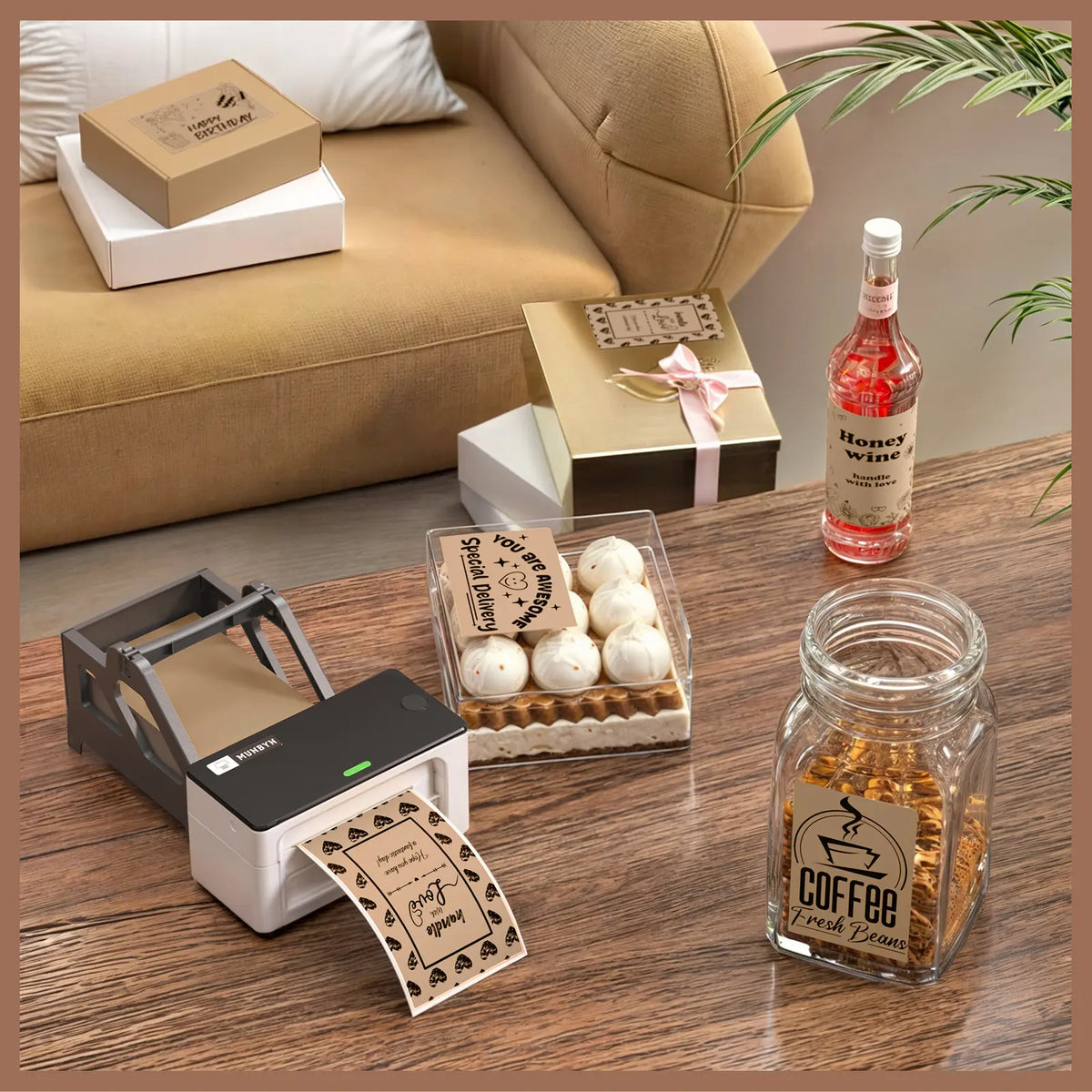 MUNBYN Shopify productdisplay en branding labelset