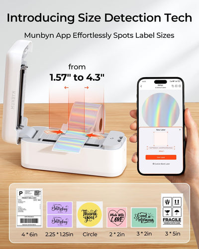 MUNBYN RW402B Bluetooth Thermodrucker für tägliche Versandetiketten