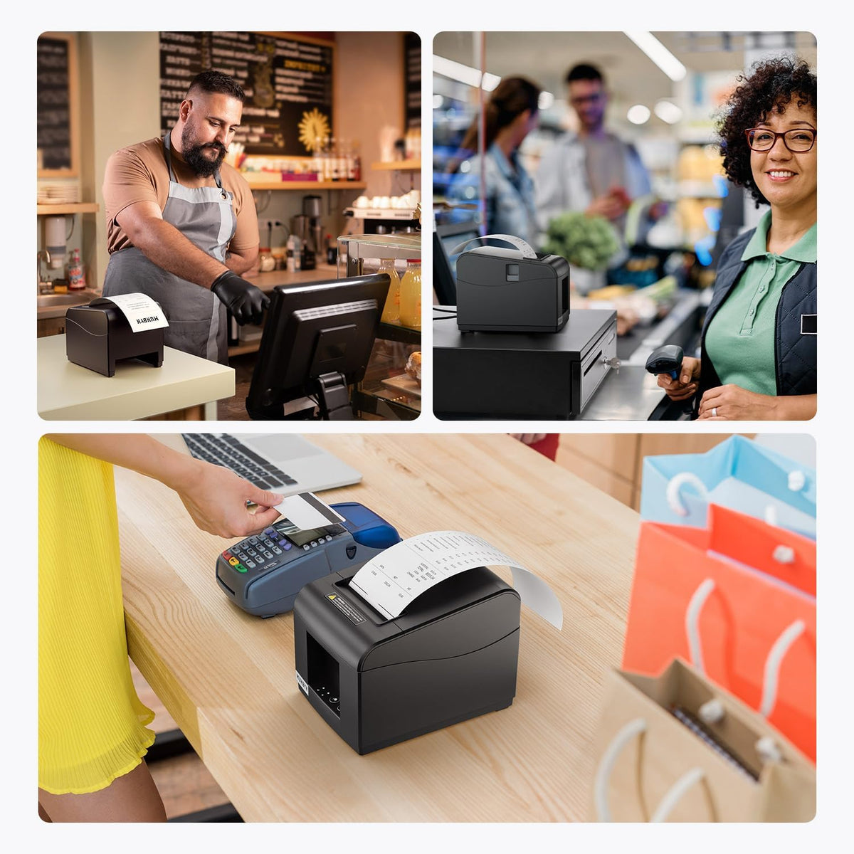 MUNBYN P072 80mm Receipt Printer with Auto Cutter for POS Systems