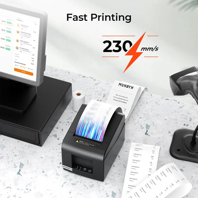 MUNBYN P072 80mm Receipt Printer with Auto Cutter for POS Systems